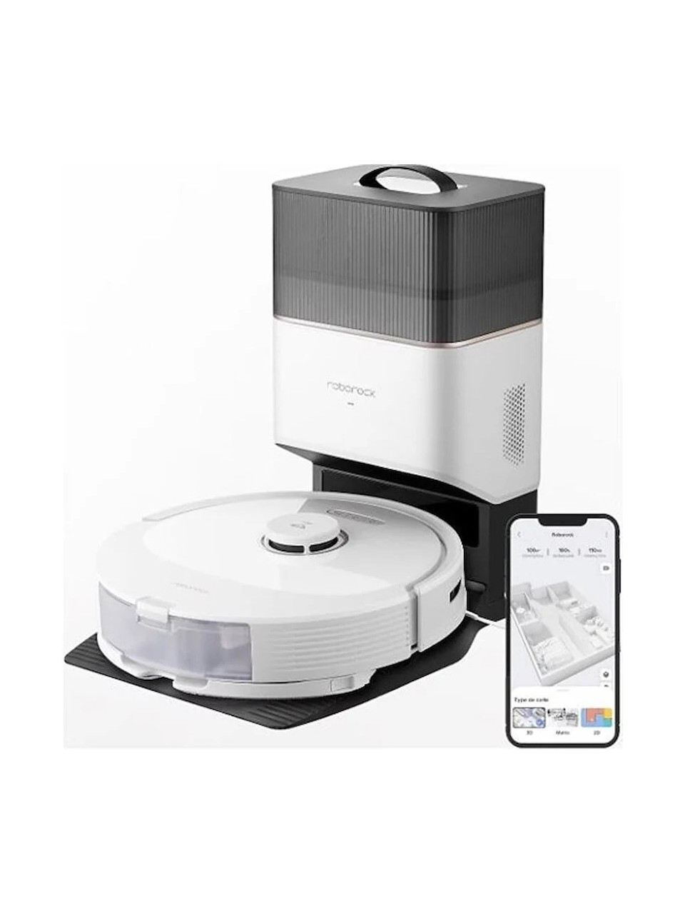Roborock Q8 Max Plus Çöp Istasyonlu 5500PA Emiş Güçü Akıllı Robot Süpürge - Beyaz